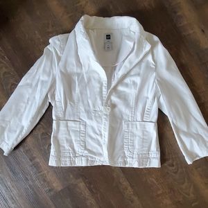 GAP white denim blazer